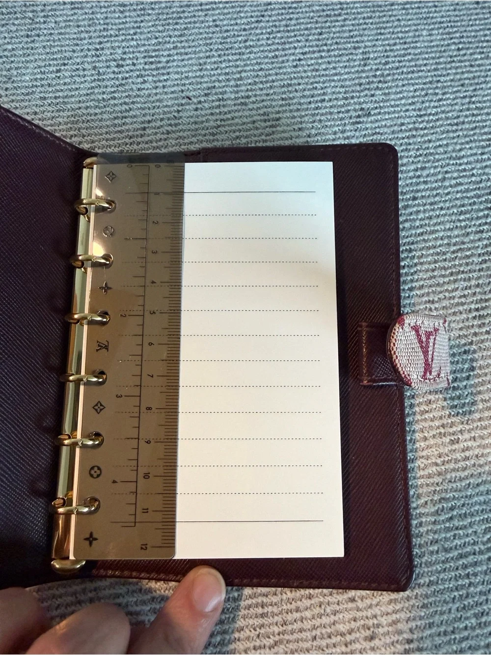 Louis Vuitton PM Mini Lin Beige and Burgundy Monogram Agenda